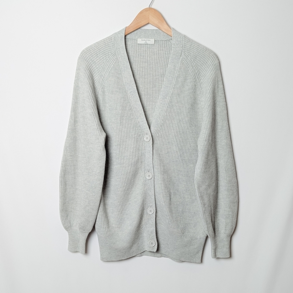 BABATON Bespoke Cardigan Sweater Wool Grey